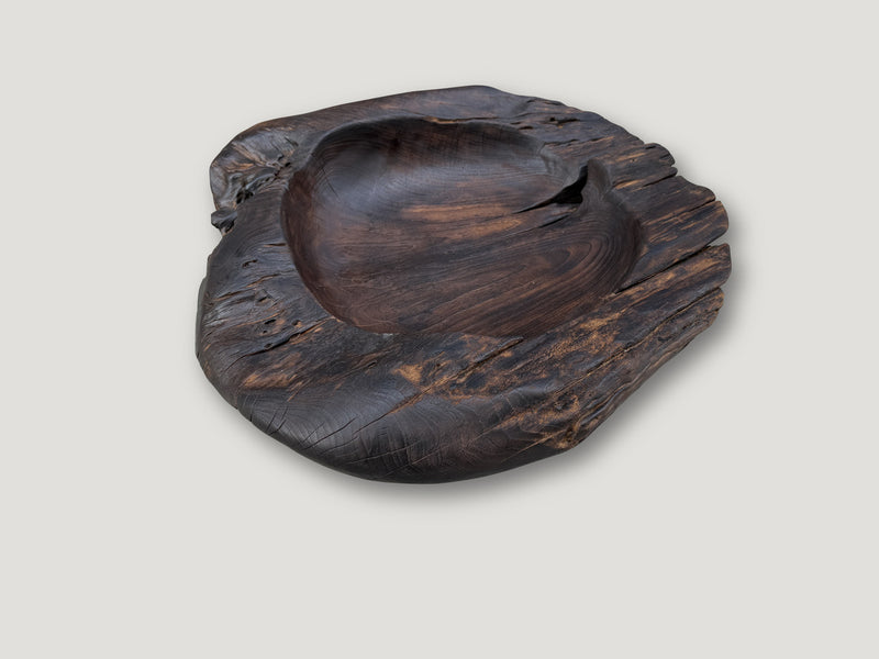 Over Sized Charred Sculptural Teak Vessel
