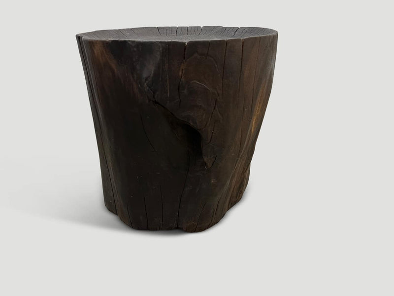 Charred Teak Tray Side Table