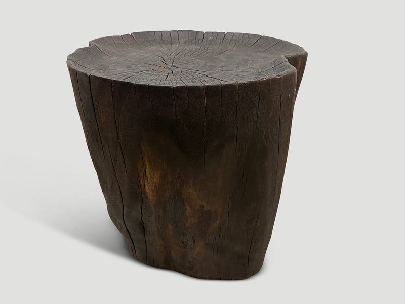 Charred Teak Tray Side Table