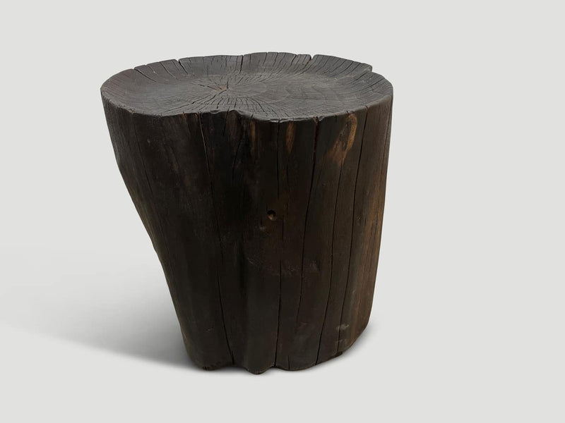 Charred Teak Tray Side Table