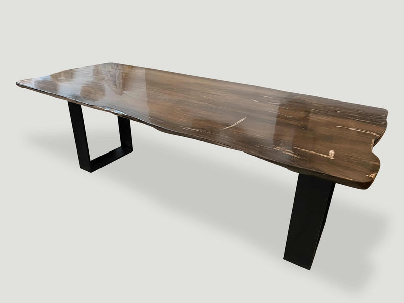 Super Smooth Petrified Wood Dining Table