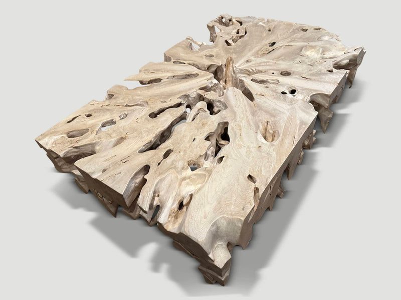 Bleached Teak Coffee Table, Console or Room Divider