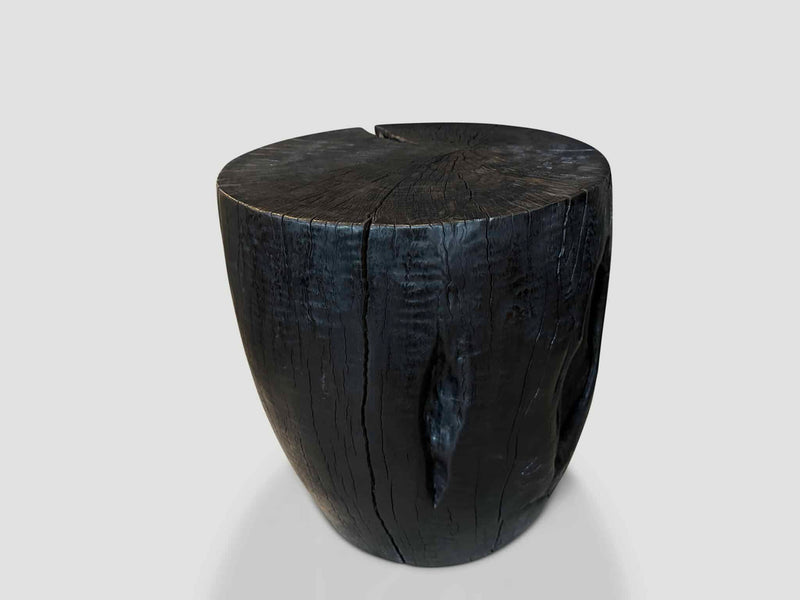 Polished Drum Shape Side Table