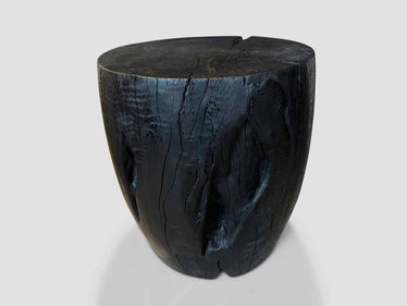Polished Drum Shape Side Table