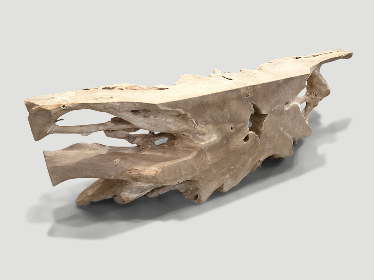 Monumental Bleached Teak Console Table