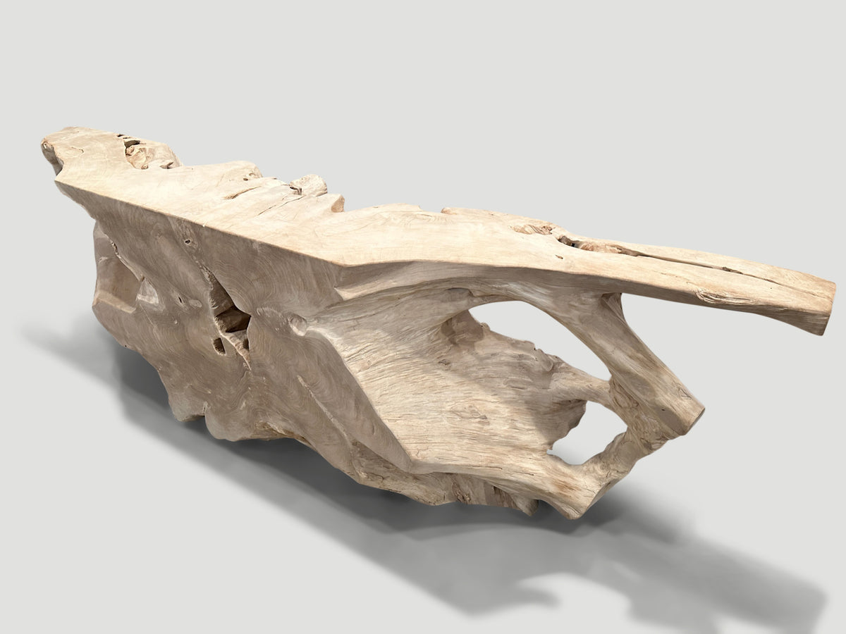Monumental Bleached Teak Console Table