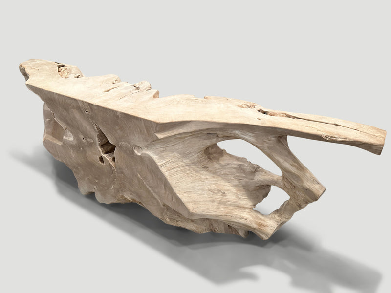 Monumental Bleached Teak Console Table