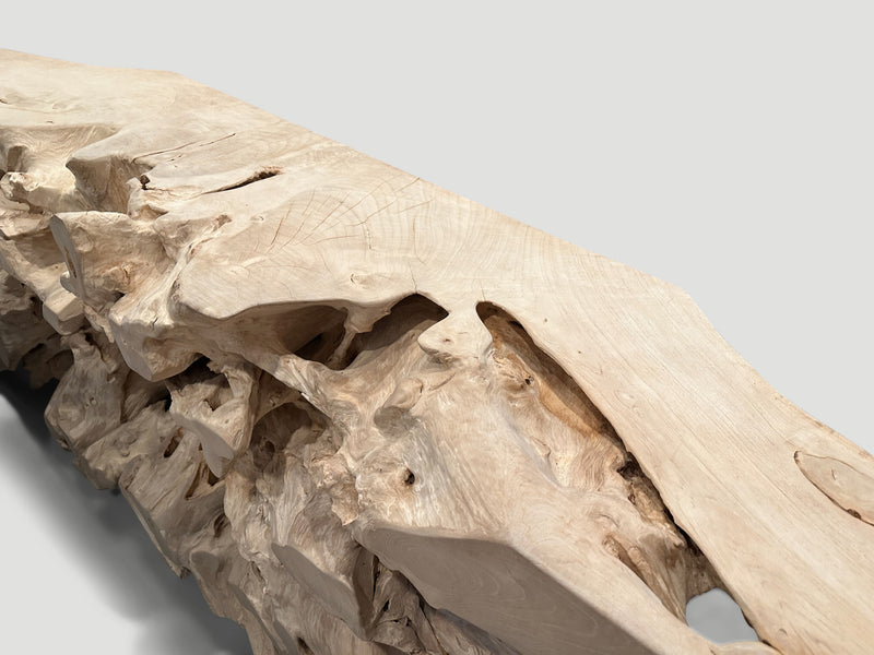 Monumental Bleached Teak Console Table