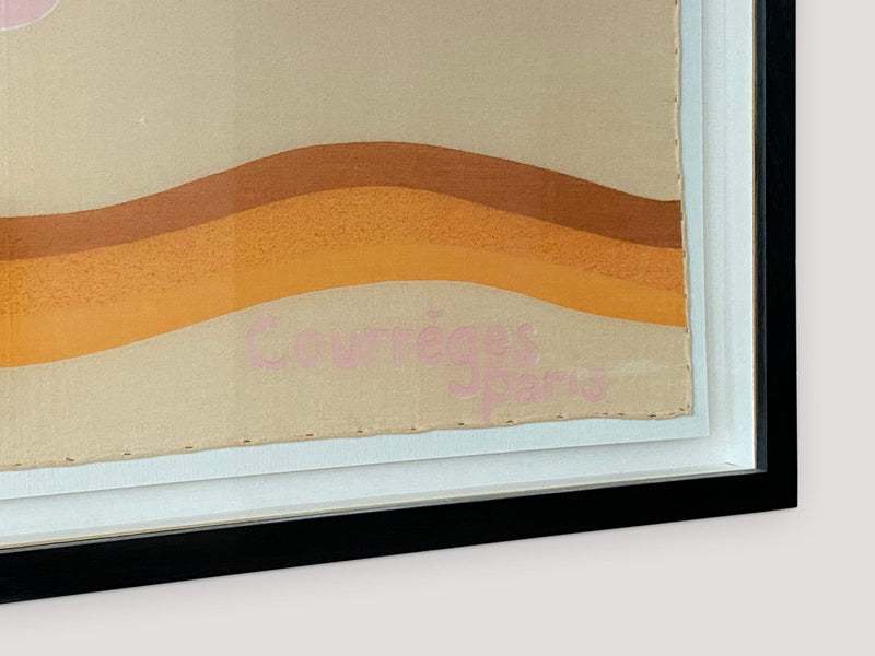 Framed Vintage Courrèges Bonjour Scarf From Paris France