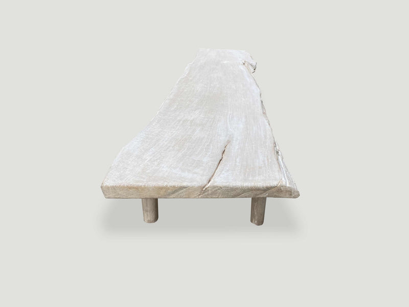 Minimalist Live Edge Teak Wood Coffee Table or Bench