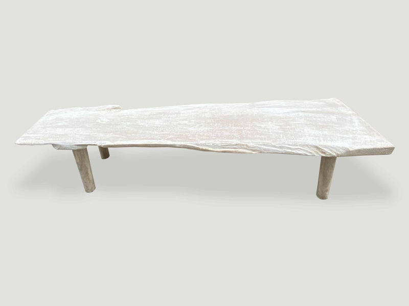 Minimalist Live Edge Teak Wood Coffee Table or Bench