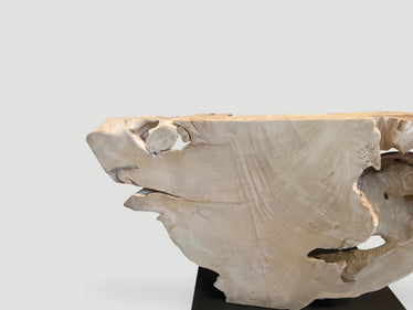 Massive Bleached Teak Console Table