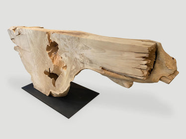Massive Bleached Teak Console Table
