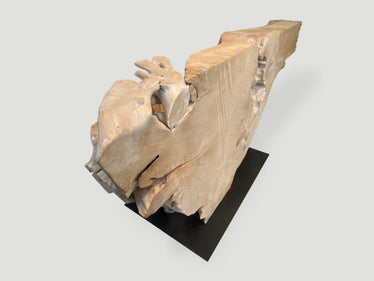 Massive Bleached Teak Console Table