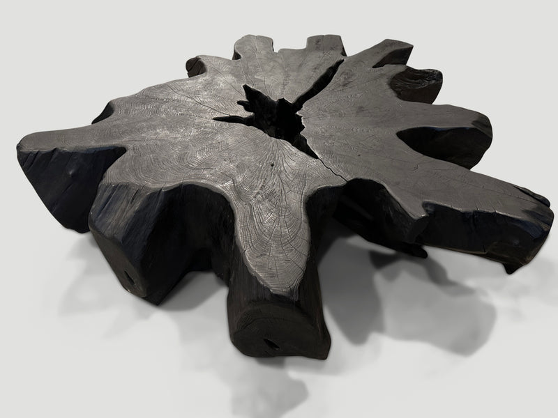 Impressive Charred Teak Coffee Table