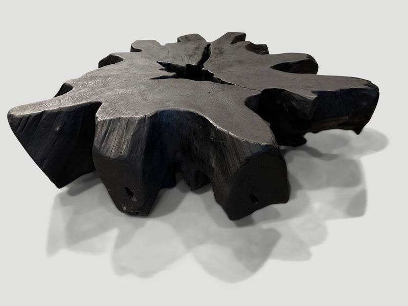 Impressive Charred Teak Coffee Table