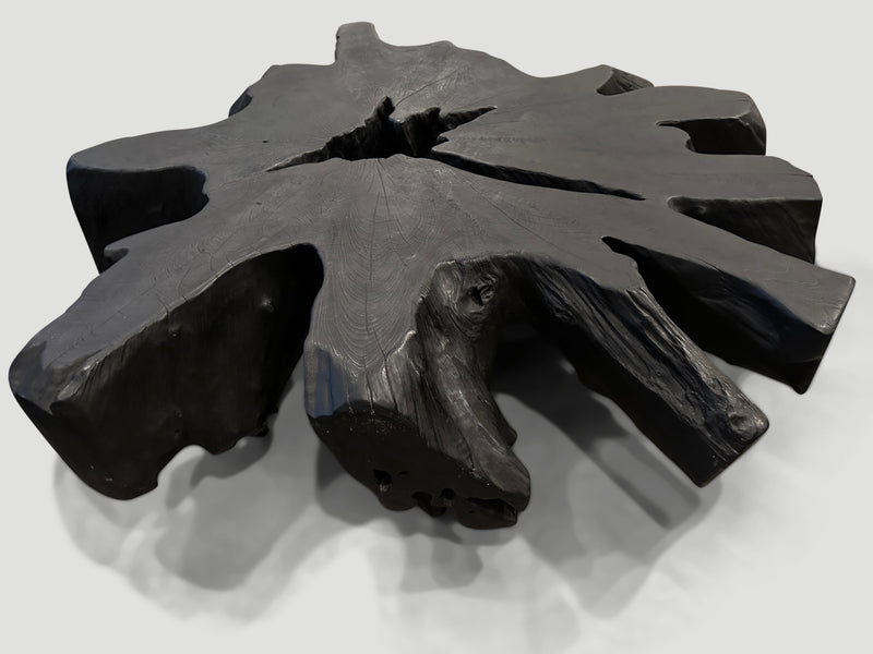 Impressive Charred Teak Coffee Table