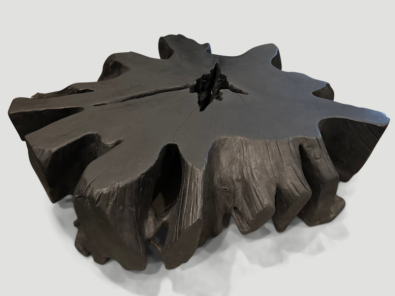 Impressive Charred Teak Coffee Table