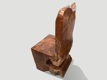 Sculptural Teak Wood Chair