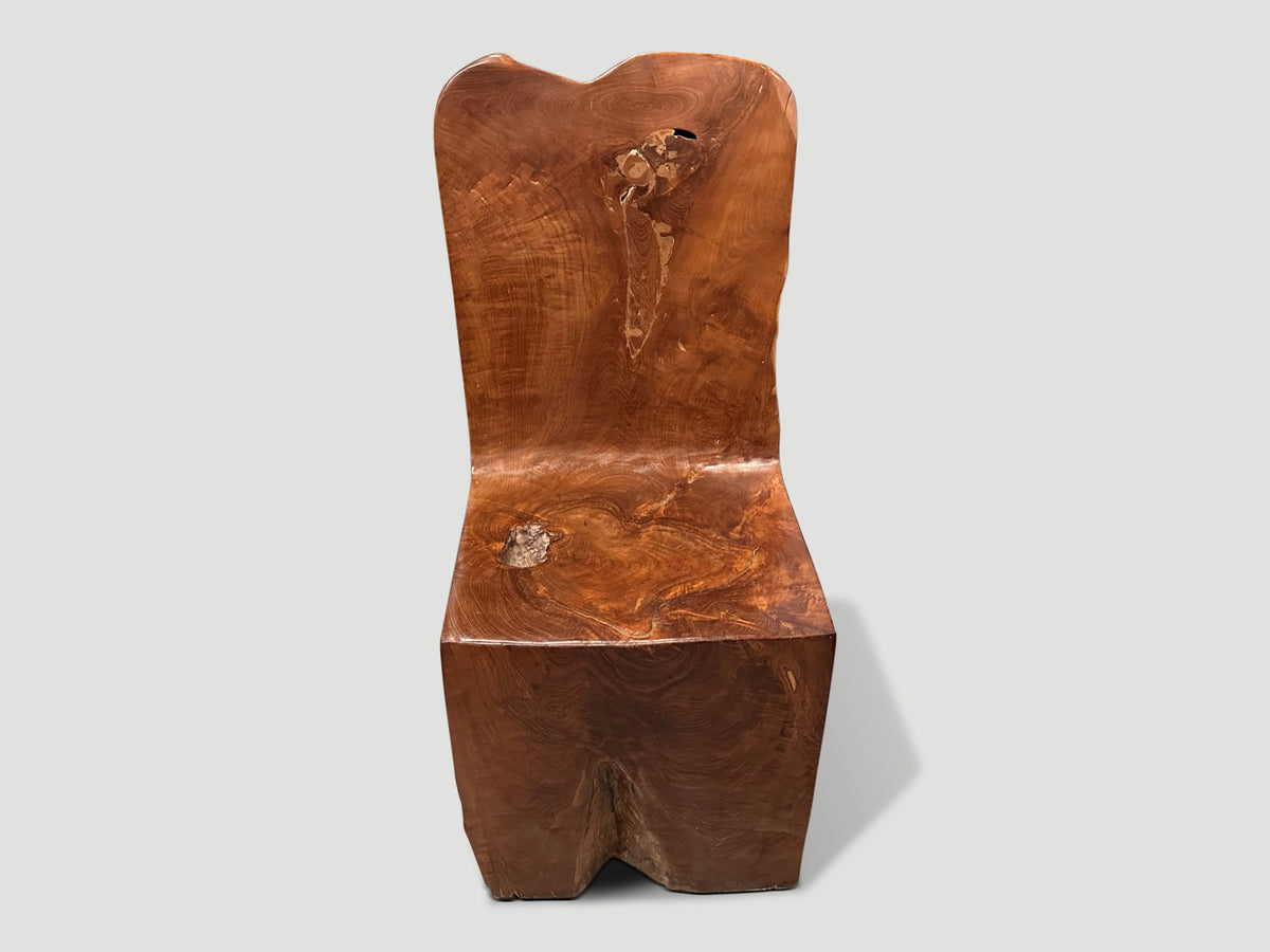 Sculptural Teak Wood Chair