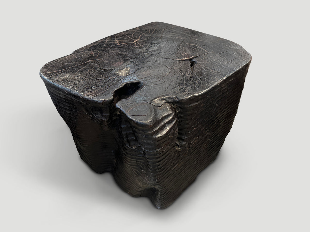 Magnificent Century Old Teak Wood Side Table or Pedestal