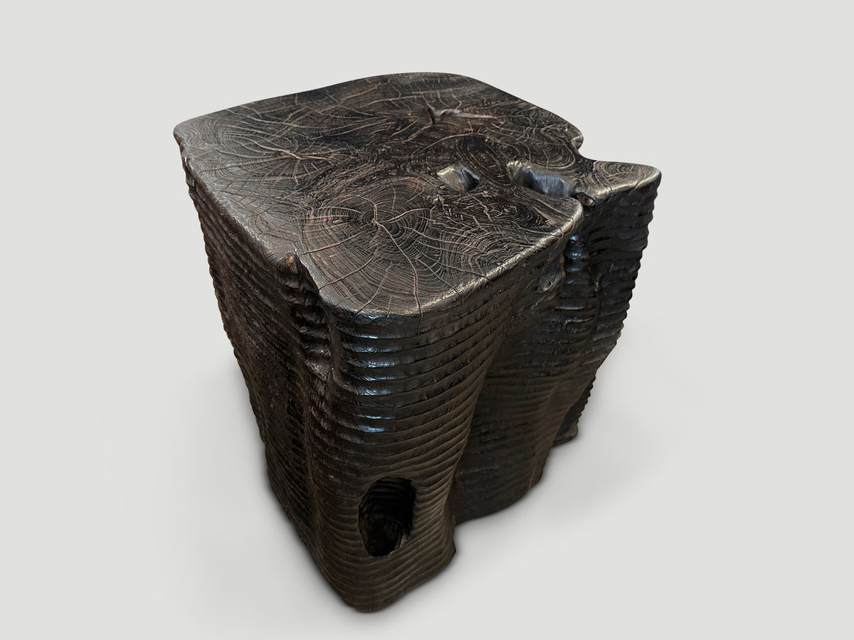Magnificent Century Old Teak Wood Side Table or Pedestal