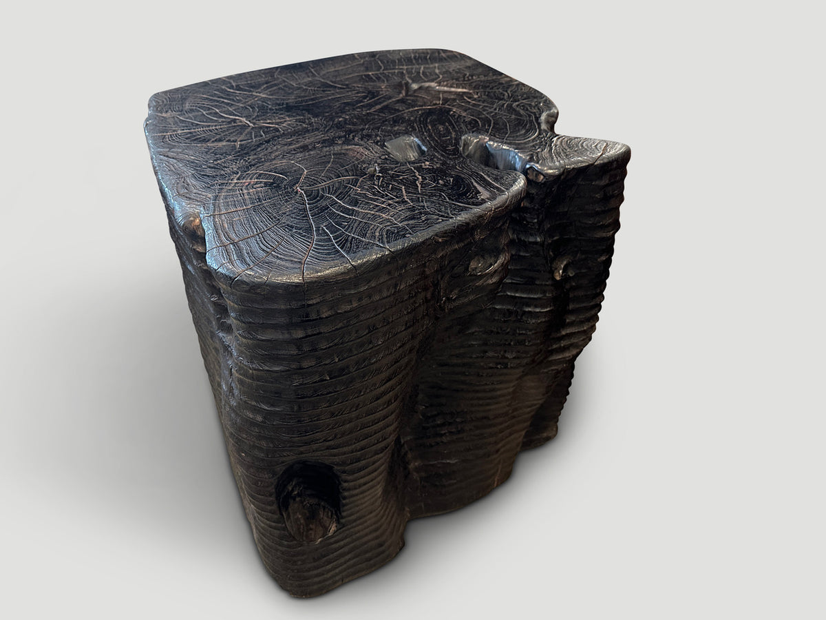 Magnificent Century Old Teak Wood Side Table or Pedestal
