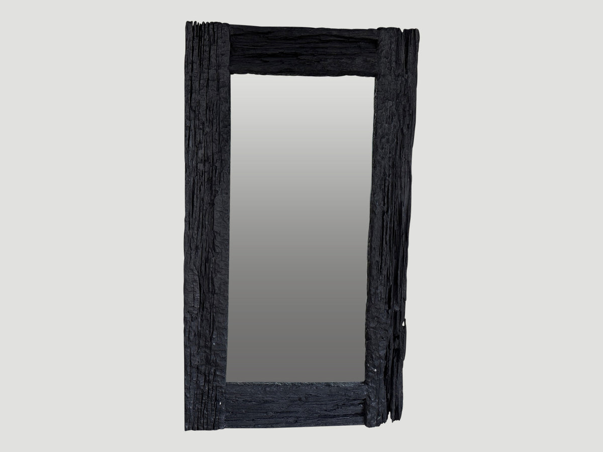 Charred Iron Wood Frame Mirror