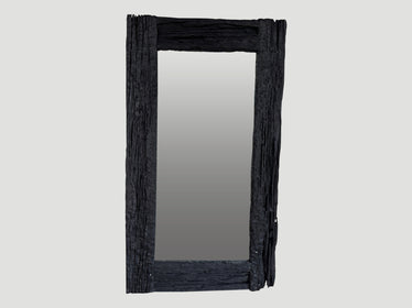 Charred Iron Wood Frame Mirror