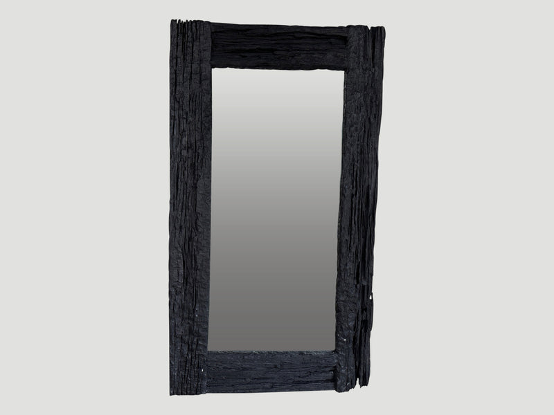 Charred Iron Wood Frame Mirror