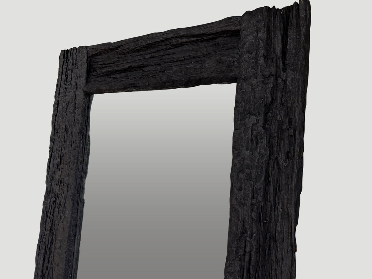 Charred Iron Wood Frame Mirror