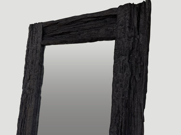 Charred Iron Wood Frame Mirror
