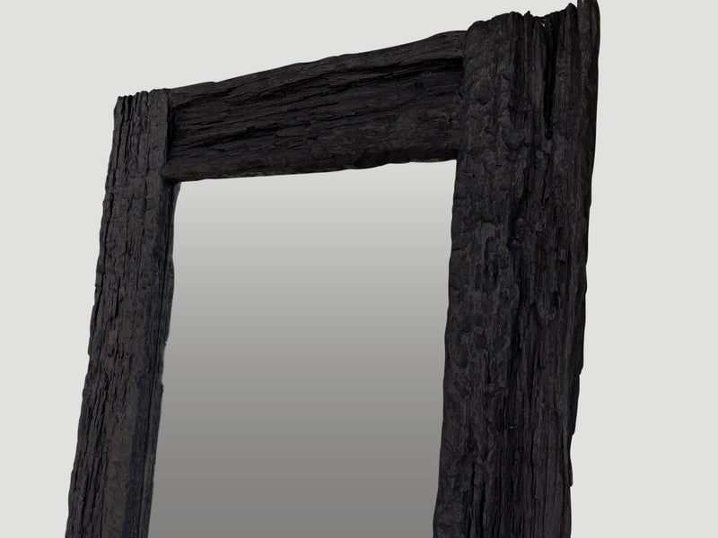 Charred Iron Wood Frame Mirror