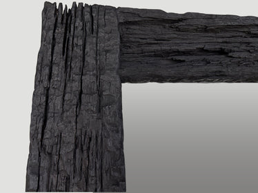 Charred Iron Wood Frame Mirror