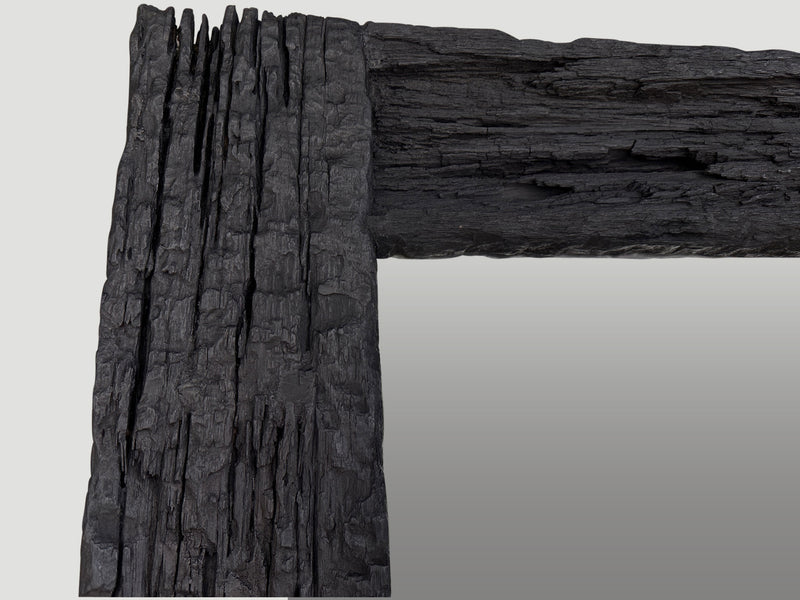 Charred Iron Wood Frame Mirror
