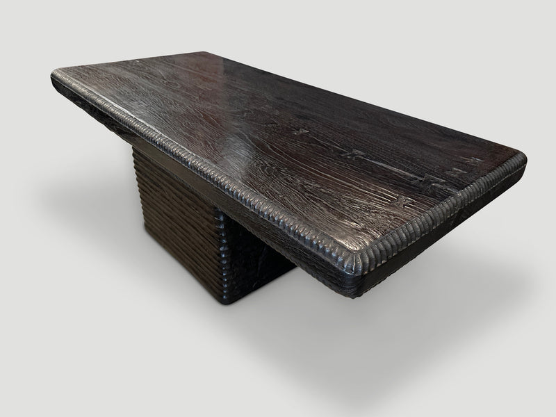 Impressive Minimalist Carved Coffee Table