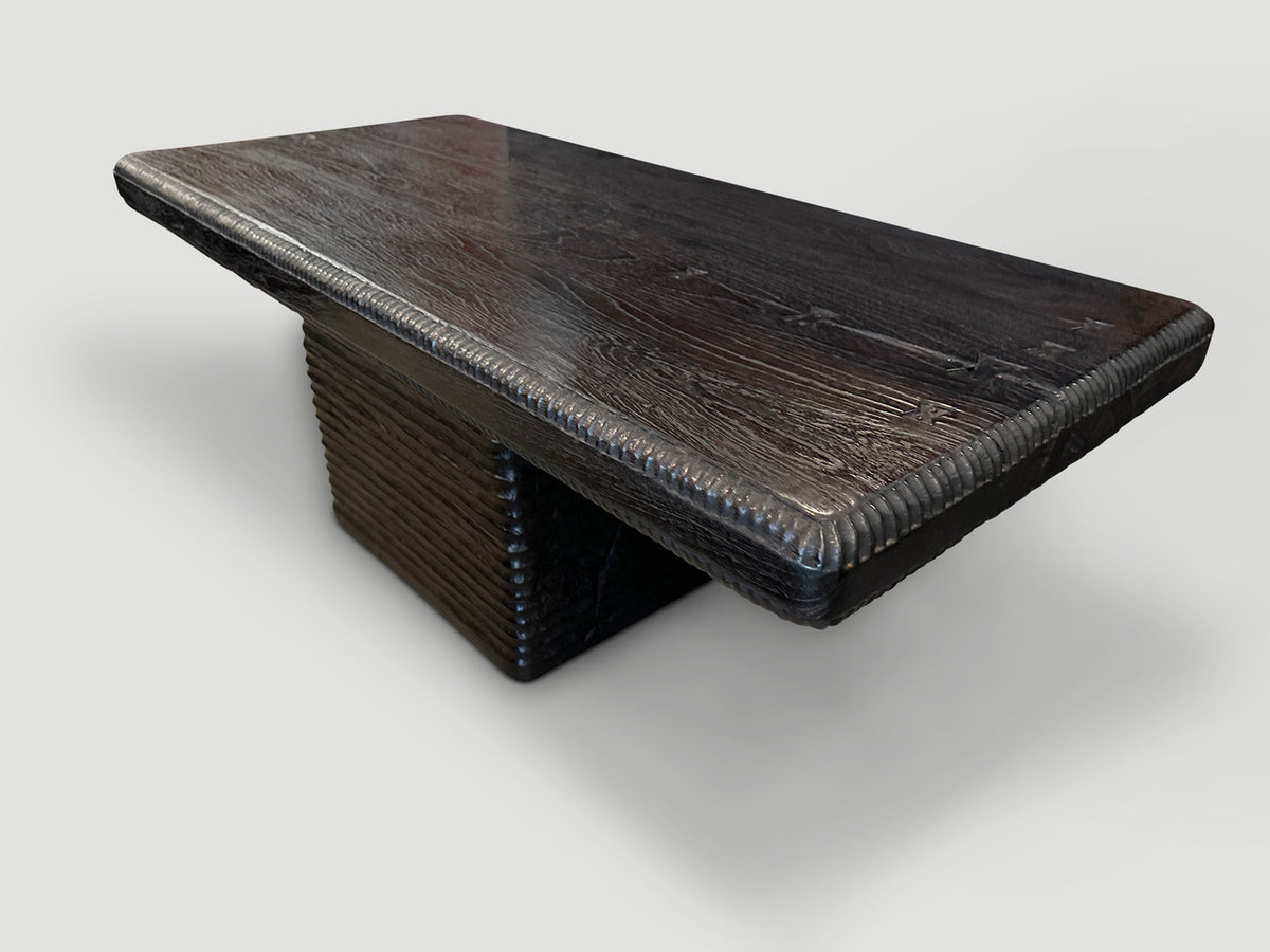 Impressive Minimalist Carved Coffee Table