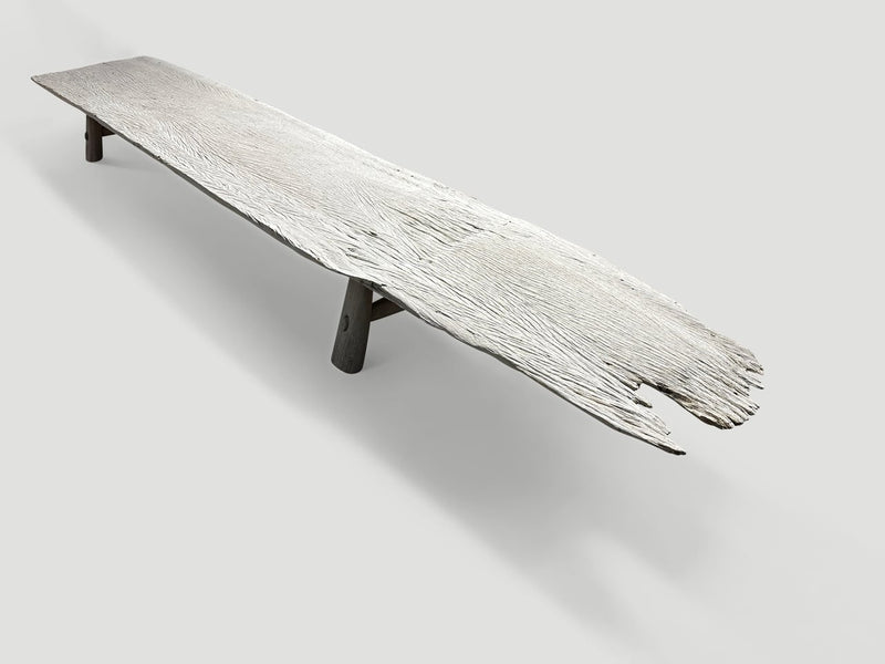 Super Rare Monumental Teak Bench