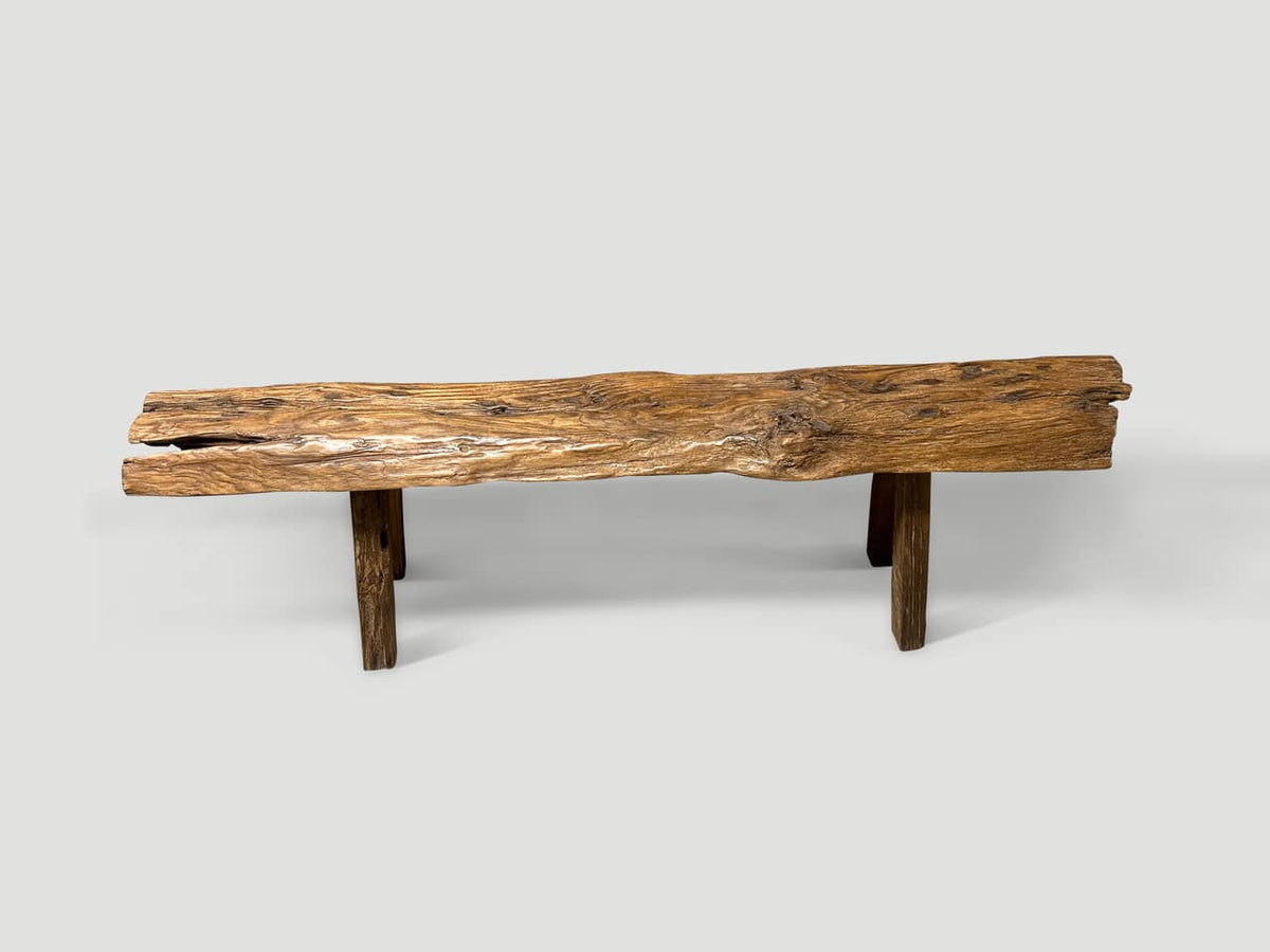 Antique Log Style Bench