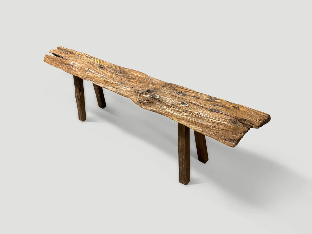 Antique Log Style Bench