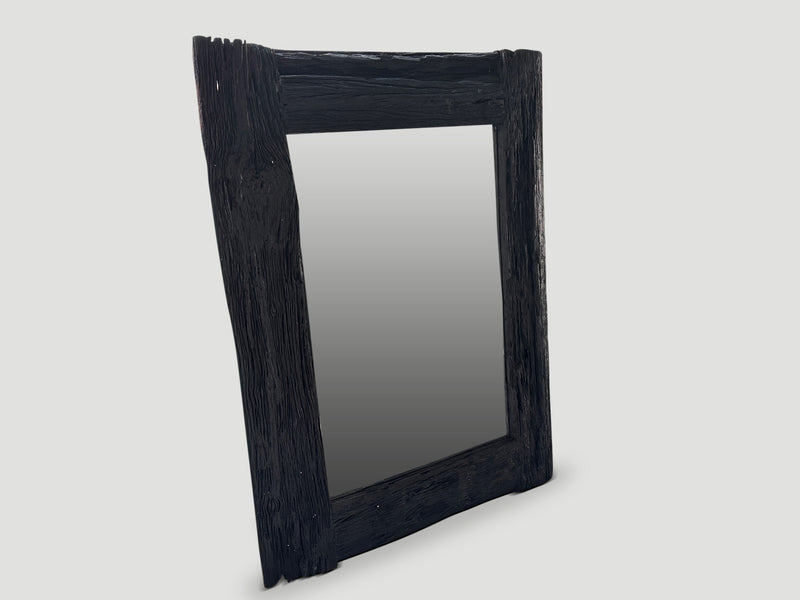 Charred Iron Wood Frame Mirror