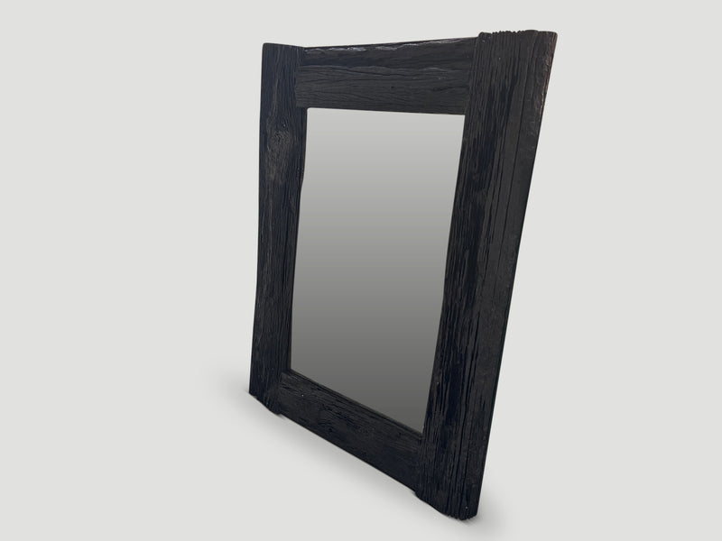 Charred Iron Wood Frame Mirror