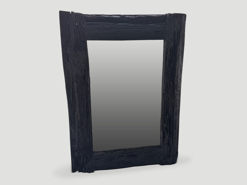 Charred Iron Wood Frame Mirror