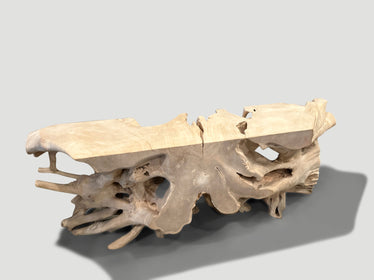 Impressive Bleached Teak Root Console Table