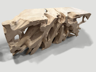 Impressive Bleached Teak Root Console Table