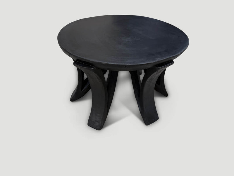 Rustic African Hand Carved Large Side Table Or Coffee Table
