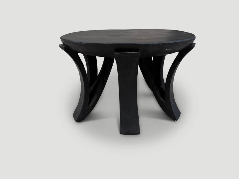 Rustic African Hand Carved Large Side Table Or Coffee Table