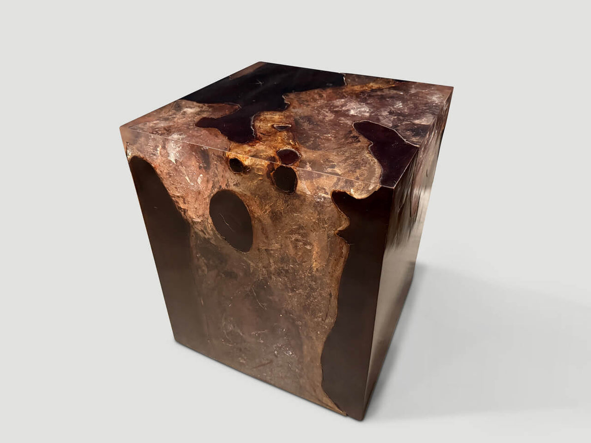 Cracked Resin Side Table