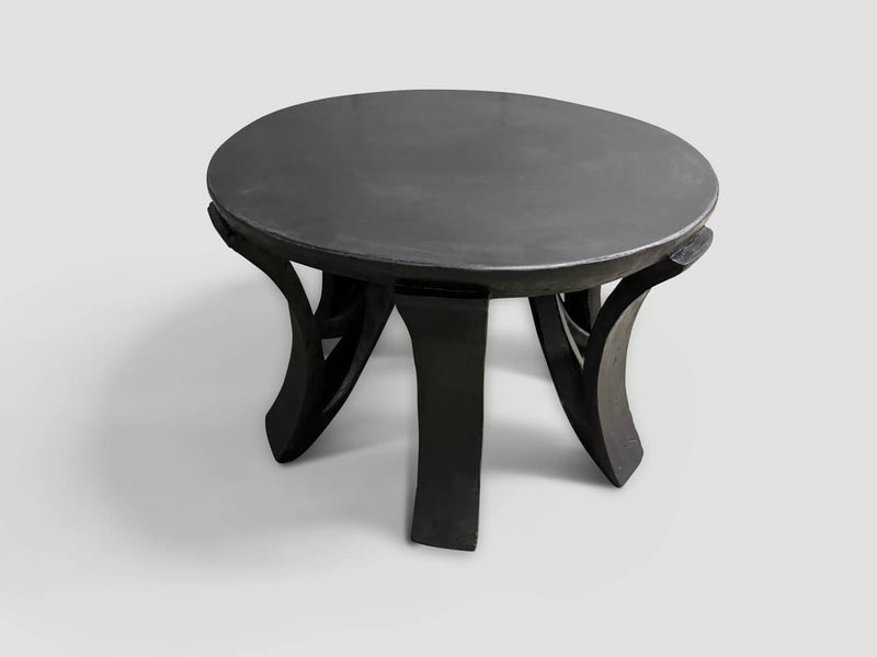 Rustic African Hand Carved Large Side Table Or Coffee Table