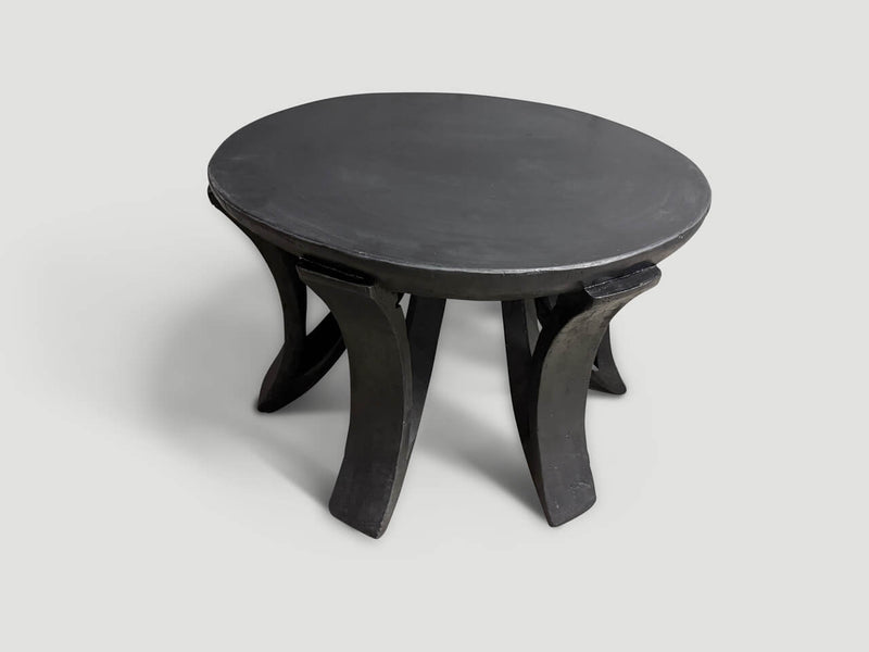 Rustic African Hand Carved Large Side Table Or Coffee Table